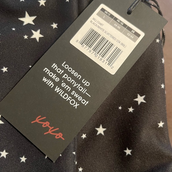 Wildfox Women's High Waist/Rise Black White Scattered Stars Printed 7/8 Leggings - Picture 13 of 13